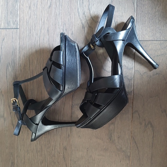 Yves Saint Laurent Tribute Leather Platform Sandal - Picture 6 of 14